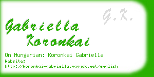 gabriella koronkai business card